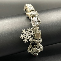 Ladies 925 Sterling Silver Pandora Snake Link Charm Bracelet