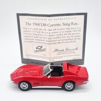 Franklin Mint B11YB30 1968 L88 Corvette Sting Ray 1:43 Diecast Red