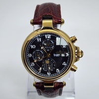 Stauer DS14685 Mens 27 Jewels Moon Phase Automatic Watch Gold 39mm