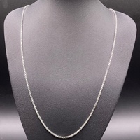 Unisex 925 Sterling Silver Box Link Necklace