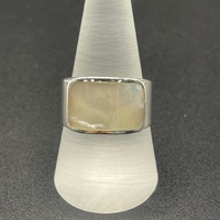 Ladies 925 Sterling Silver White Pearl Ring