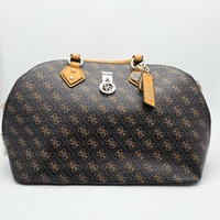 Guess Jensen Brown Logo Dome Satchel Bag