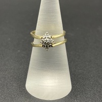 Ladies 14ct Yellow Gold Double Sided Gemstone Ring