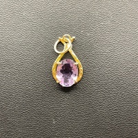 Ladies 9ct Yellow Gold Purple Stone Pendant