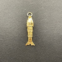 Unisex 14ct Yellow Gold Fish Pendant