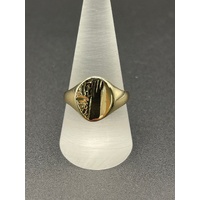 Mens 9ct Yellow Gold Oval Signet Ring