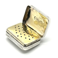 Antique Sterling Silver Vinaigrette Gold Inlay c1814 John Shaw Birmingham