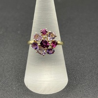 Ladies 9ct Yellow Gold Purple Gemstone Ring