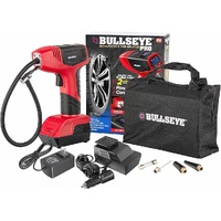 Bullseye Pro Max Deluxe Tire Inflator Portable Air Compressor Red