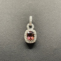 Ladies 18ct White Gold Pink Stone & Diamond Pendant