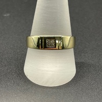 Mens 9ct Yellow Gold Diamond Signet Ring