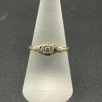 Ladies 9ct Yellow Gold Natural Diamond Cluster Ring