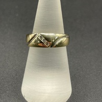 Unisex 9ct Yellow Gold Diamond Signet Ring