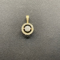 Ladies 10ct Yellow Gold Round Diamond Cluster Pendant