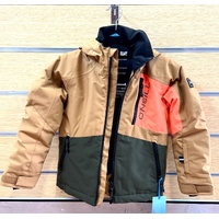 O'Neill Youth Jacksaw Snow Jacket Size 8 Rich Caramel Waterproof