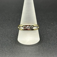 Mens 10ct Yellow Gold Natural Diamond Ring