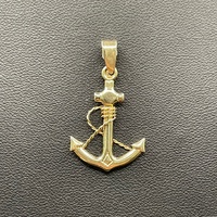 Unisex 9ct Yellow Gold Anchor Pendant