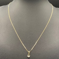 Ladies 9ct Yellow Gold Curb Link Chain & Diamond Cluster Pendant