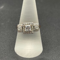 Ladies 9ct Rose Gold Diamond Simulants Ring