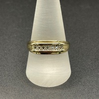 Mens 9ct Yellow Gold Natural Diamond Ring