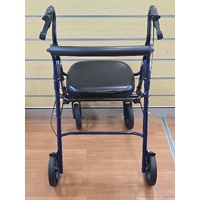 Mobilitymate Foldable 4 Wheel Rollator Walker with Seat and Brakes