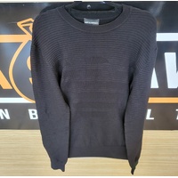 Emporio Armani Men's Black Ribbed Knit Crewneck Sweater Size S Authenticated CLG