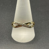 Mens 9ct Yellow Gold Diamond Ring
