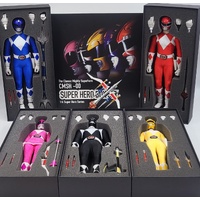 Ace Toyz CMSH-00 Classic Mighty Superhero Figure Box Set - Power Rangers - Includes Exclusive Combined Weapon