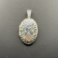 Ladies 925 Sterling Silver Oval Locket Pendant