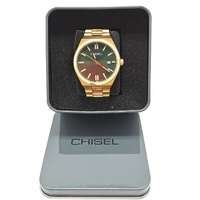 Chisel Green Dial Gold Tone Stainless Steel Mens Analog Watch 5821044
