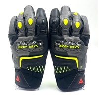 Dainese VR46 Sector Short Cuff Riding Gloves Size S 8 Black Yellow Motorcycle Gloves
