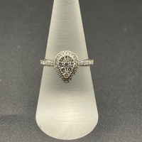 Ladies 9ct White Gold Diamond Cluster Ring