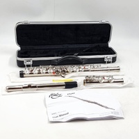 Huxley AFC-0125-F Student Flute with Hard Case - Silver Plated Concert Flute