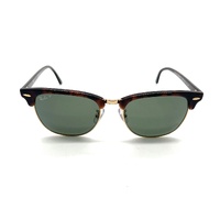Ray-Ban RB3016F Clubmaster Classic Red Havana Green Lenses Sunglasses