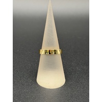 Unisex 18ct Yellow Gold Pattern Band Ring