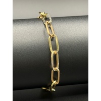 Ladies 14ct Yellow Gold Paperclip Link Bracelet 