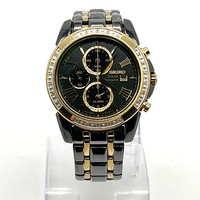 Seiko V172-0AN0 Le Grand Sport Solar Chronograph Black Gold Tone Watch