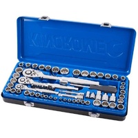 Kincrome K28091 75Pc Socket Set 1/4", 3/8", 1/2" Drive Metric & SAE Ratchet Tool Kit