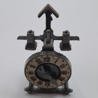 Antique Metal Desk Clock Pencil Sharpener Vintage Office Collectible Decor
