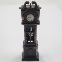 Antique Metal Pendulum Clock Pencil Sharpener Vintage Collectible Desk Decor