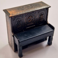 Antique Metal Piano Pencil Sharpener Vintage Miniature Desktop Collectible Music Decor
