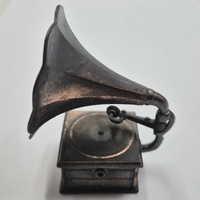 Antique Metal Gramophone Pencil Sharpener Vintage Desk Collectible Retro Office Decor