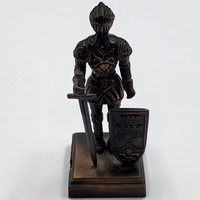 Antique Metal Pencil Sharpener Knight Warrior Medieval Collectible Desk Decor Vintage Style