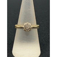 Ladies 9ct Yellow Gold Diamond Cluster Ring