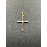Unisex 9ct Yellow Gold Religious Cross Pendant