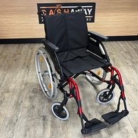 Breezy Basix 2 Self Propelled Wheelchair Aluminium 125kg Red Black
