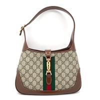 Gucci Jackie 1961 Small GG Supreme Shoulder Bag Beige Ebony