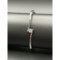 Ladies 925 Sterling Silver Cubic Zirconia Bangle