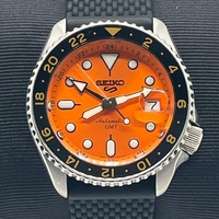 Seiko 5 Sports GMT 4R34-00A0 Automatic Orange Dial Mens Watch