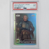 Topps 2023 Star Wars Chrome Migs Mayfeld Aqua Refractor #100 PSA 9 Mint Trading Card